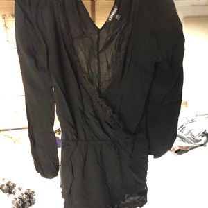 Black long sleeve romper